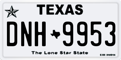 TX license plate DNH9953