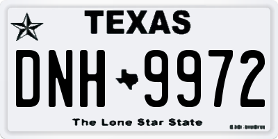 TX license plate DNH9972