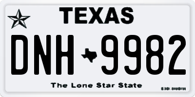 TX license plate DNH9982