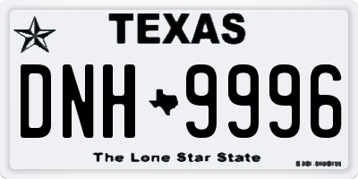 TX license plate DNH9996