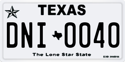 TX license plate DNI0040