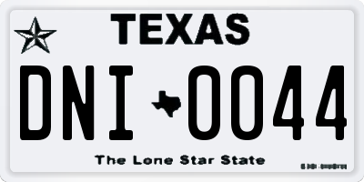 TX license plate DNI0044