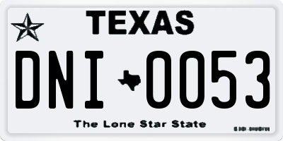 TX license plate DNI0053