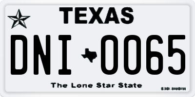 TX license plate DNI0065