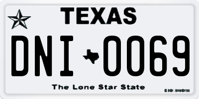 TX license plate DNI0069