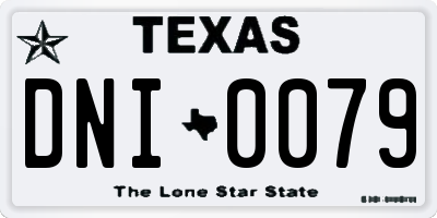TX license plate DNI0079
