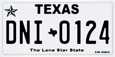 TX license plate DNI0124