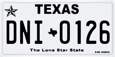TX license plate DNI0126