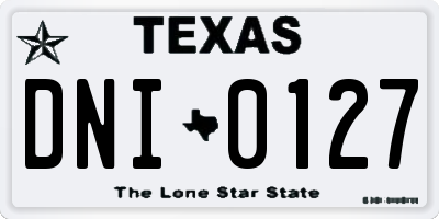 TX license plate DNI0127