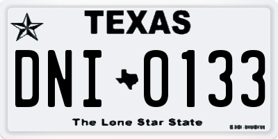 TX license plate DNI0133