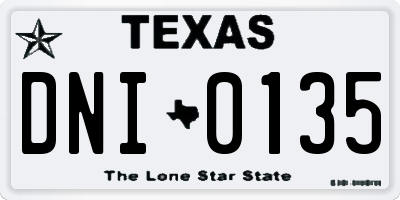 TX license plate DNI0135