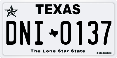 TX license plate DNI0137