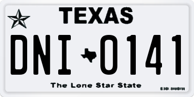 TX license plate DNI0141