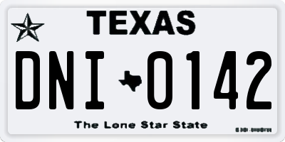 TX license plate DNI0142