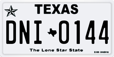 TX license plate DNI0144