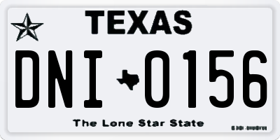 TX license plate DNI0156