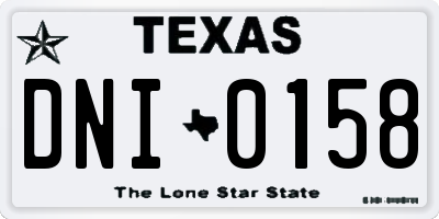 TX license plate DNI0158