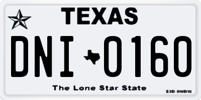 TX license plate DNI0160