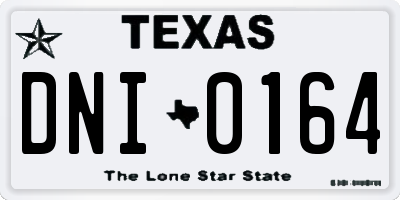 TX license plate DNI0164