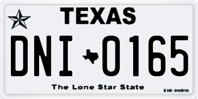 TX license plate DNI0165