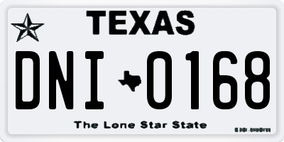 TX license plate DNI0168