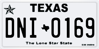 TX license plate DNI0169