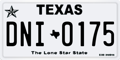 TX license plate DNI0175