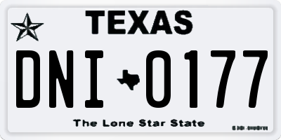 TX license plate DNI0177
