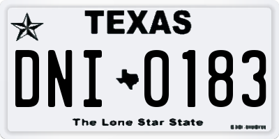 TX license plate DNI0183