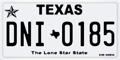 TX license plate DNI0185
