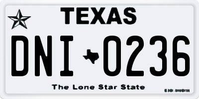 TX license plate DNI0236
