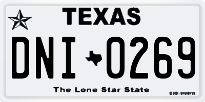 TX license plate DNI0269