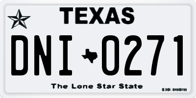 TX license plate DNI0271
