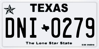 TX license plate DNI0279