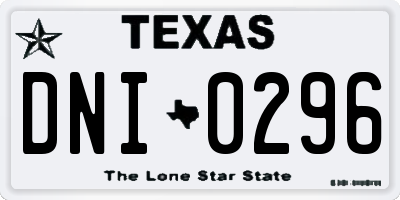 TX license plate DNI0296