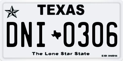 TX license plate DNI0306