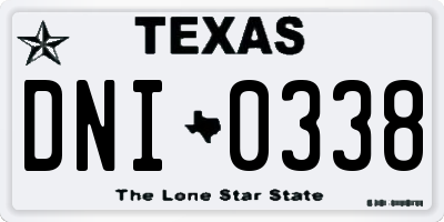 TX license plate DNI0338
