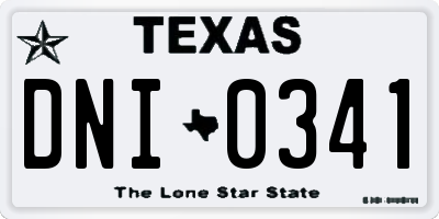 TX license plate DNI0341