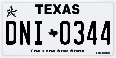 TX license plate DNI0344