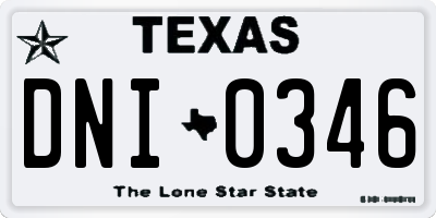 TX license plate DNI0346