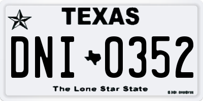 TX license plate DNI0352