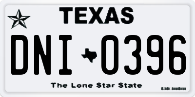 TX license plate DNI0396