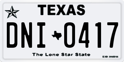 TX license plate DNI0417