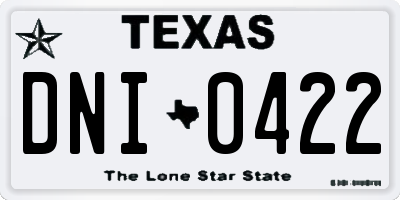 TX license plate DNI0422