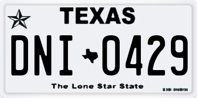 TX license plate DNI0429