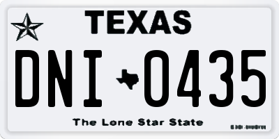 TX license plate DNI0435