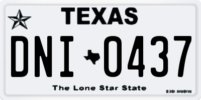 TX license plate DNI0437