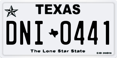 TX license plate DNI0441