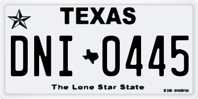 TX license plate DNI0445