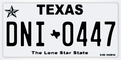 TX license plate DNI0447